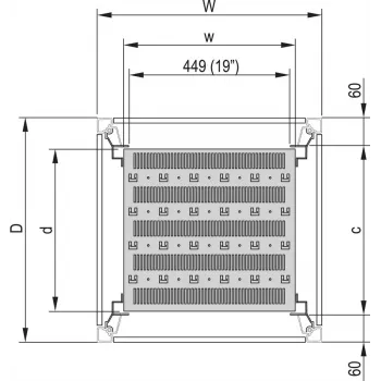 SCHROFF 19 inch lentyna stelažui, stacionari, 75 kg - 19 inchFACHB.STAT.600B 900T 7021 (22117844)