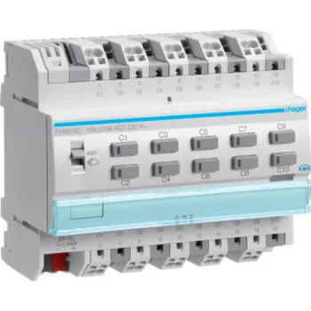 KNX jungiklio/žaliuzių išėjimas 10 kanalų 16A TYA610C (TYA610C)