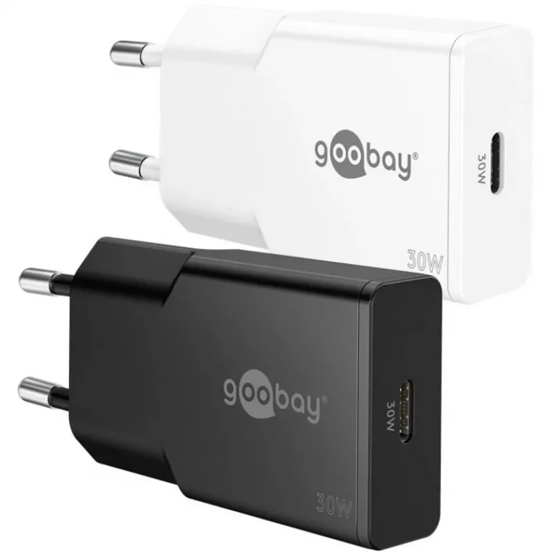 USB-C PD GaN greitasis įkroviklis plonas (30 W) (Baltas)