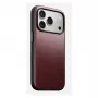 Mobiliojo telefono dėklas Nomad Modern Leather Case, skirtas iPhone 17 Pro, oda + TPU + PC, tinka 16 cm (6,3 colio) ekranui, Bordo spalva