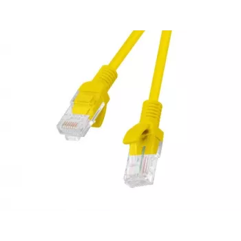 LANBERG RJ-45 tinklo kabelis Cat5e PCU5-20CC-0025-Y, 0,25 m, geltonas, U/UTP, CCA, 26 AWG