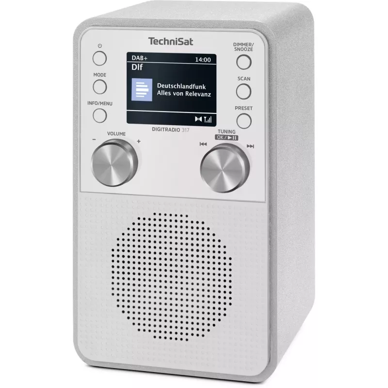 Skaitmeninis radijas TECHNISAT DigitRadio 317 Baltas – FM ir DAB+ priėmimas, kompaktiškas stalinis dizainas