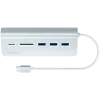 Satechi Type-C aliuminio USB centras ir kortelių skaitytuvas, sidabrinis, ST-TCHCRS