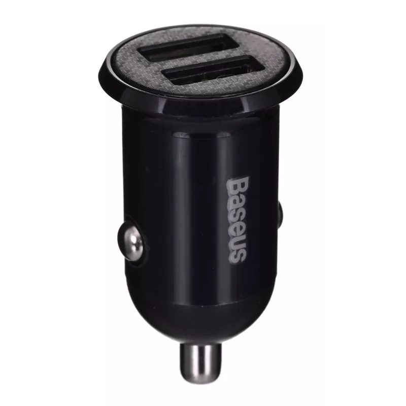 Automobilinis įkroviklis Baseus Gain Pro Universal Black — 2× USB 2.0, 2.4 A vienam prievadui, įėjimas 12–24 V, 5 V išėjimas