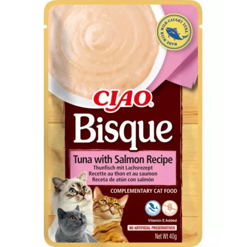 Šlapias skanėstas katėms INABA Ciao Bisque Tuna with Salmon 40 g