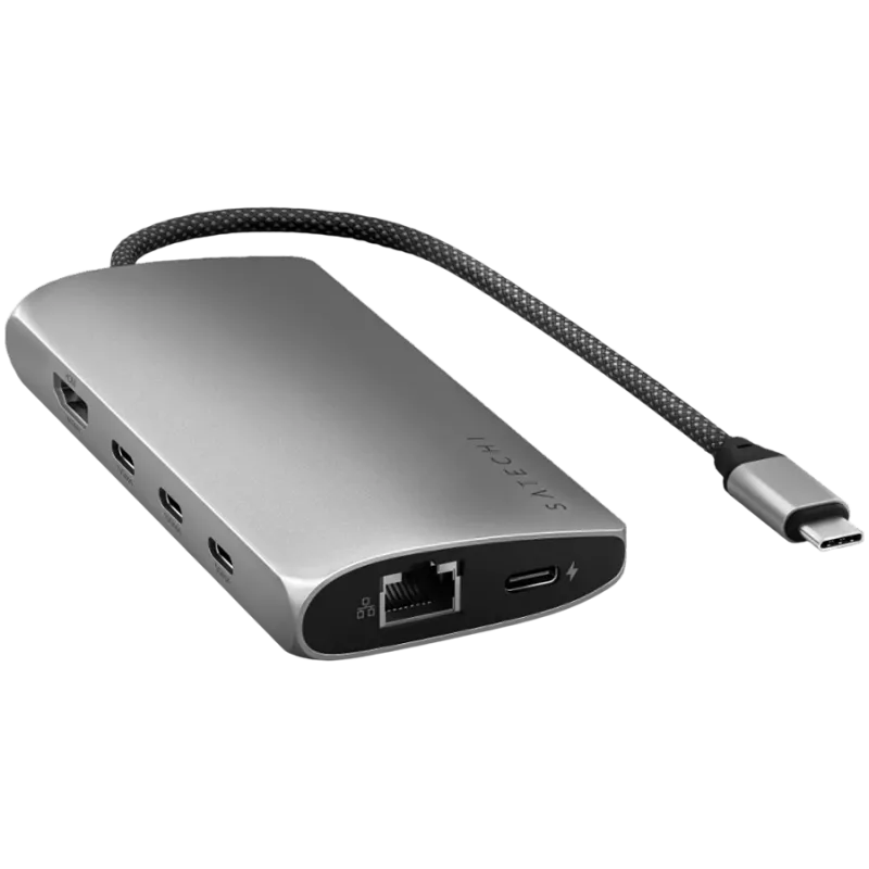 Satechi USB-C Multiport Adapter 8K su Ethernet V3 kosminė pilka (ST-P8KEM)