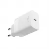USB-C kelioninis įkroviklis FIXED FIXC30N-C-WH — 30W kompaktiškas USB-C maitinimo adapteris, vieno prievado greitasis įkrovimas