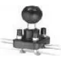 TVirtinimo pagrindas RAM Mounts Dvigubas U-Bolt rutulinis pagrindas 1–1.25 colio bėgiams, 3,81 cm rutulys, aliuminis, juodas