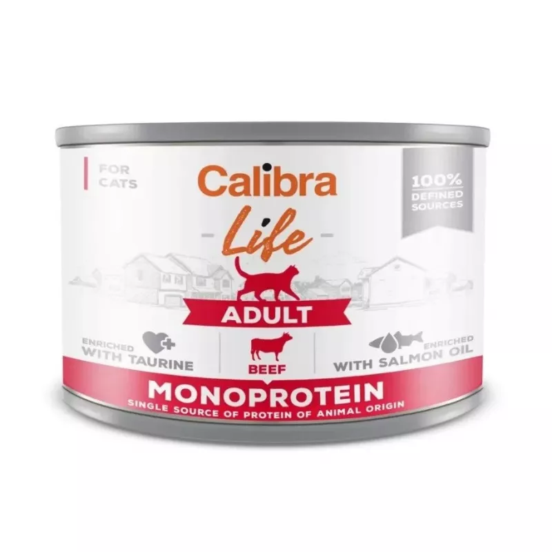 Šlapias ėdalas katėms Calibra Life Adult Beef 200 g pakelis
