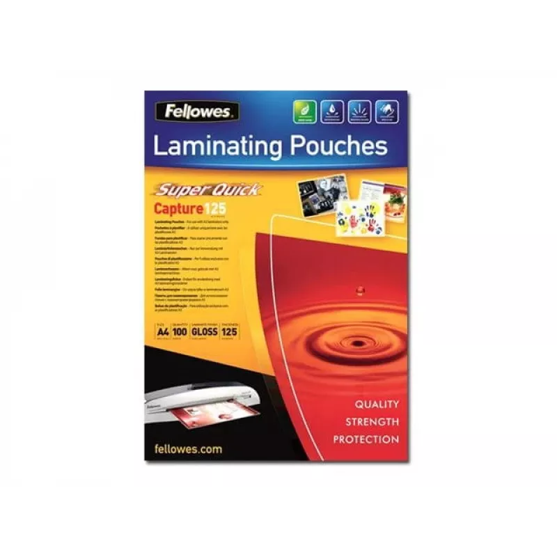 Fellowes SuperQuick A4 blizgus laminavimo maišelis 125 mikronų