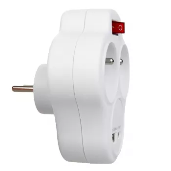 Elektros lizdo daliklis MACLEAN MCE336E su 2 USB prievadais, E tipo