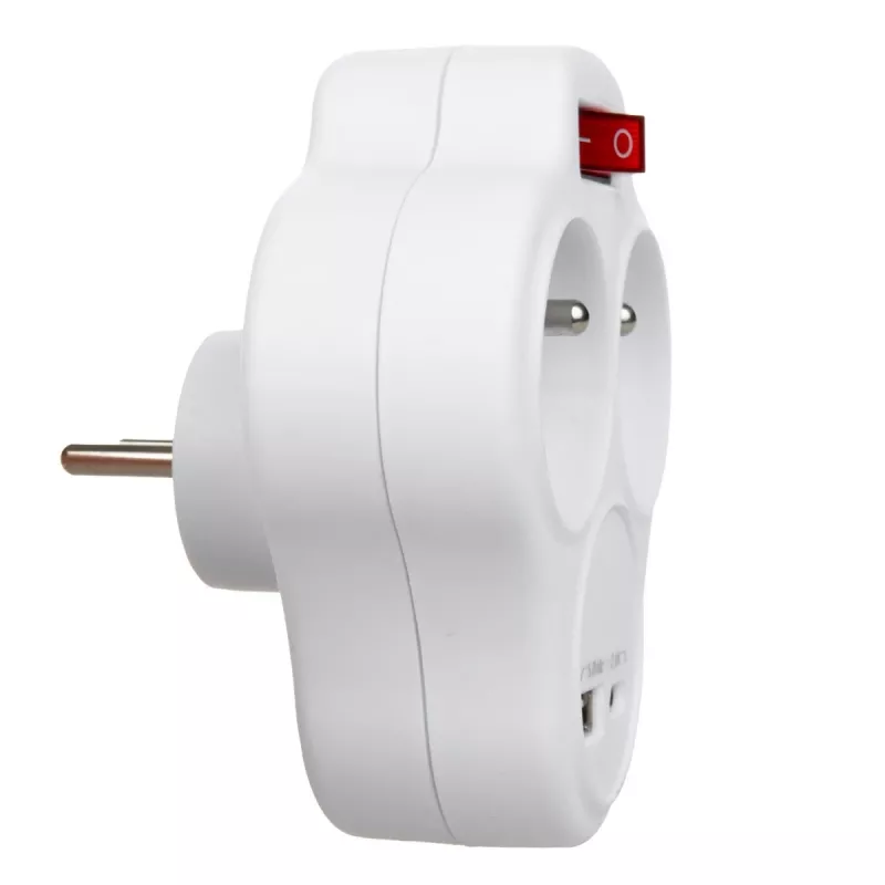Elektros lizdo daliklis MACLEAN MCE336E su 2 USB prievadais, E tipo