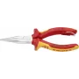 KNIPEX 25 06 160 T replės smailianosės, 2.5 mm, 5 cm, chromo vanadžio plienas, oranžinė, raudona, 160 mm