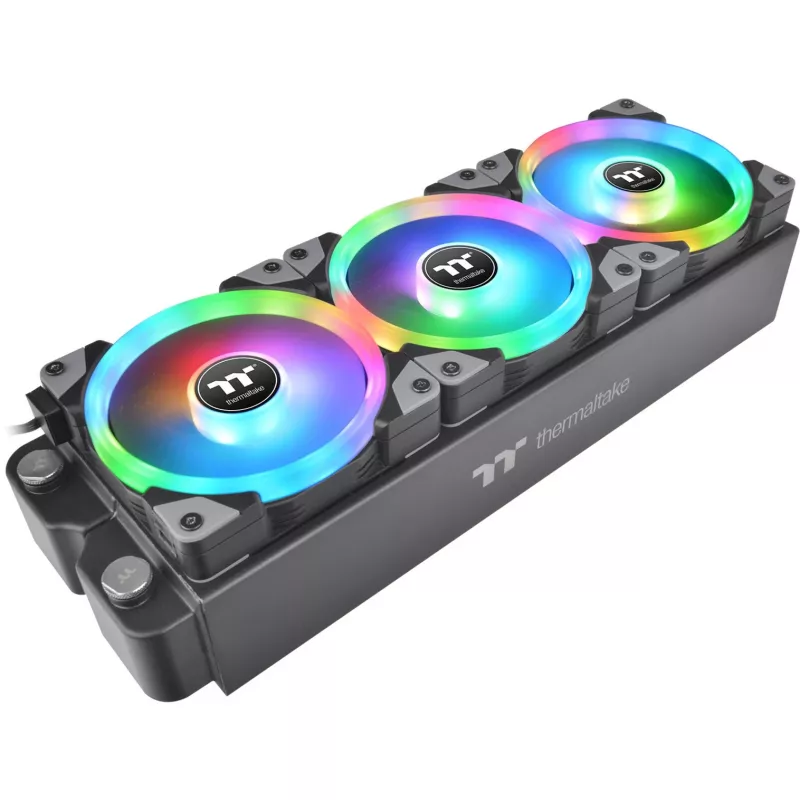 Thermaltake SWAFAN EX12 RGB korpuso aušinimo ventiliatorius TT Premium Edition CL-F143-PL12SW-A, 120 mm, atvirkštinės mentelės, 3 vnt., juodas