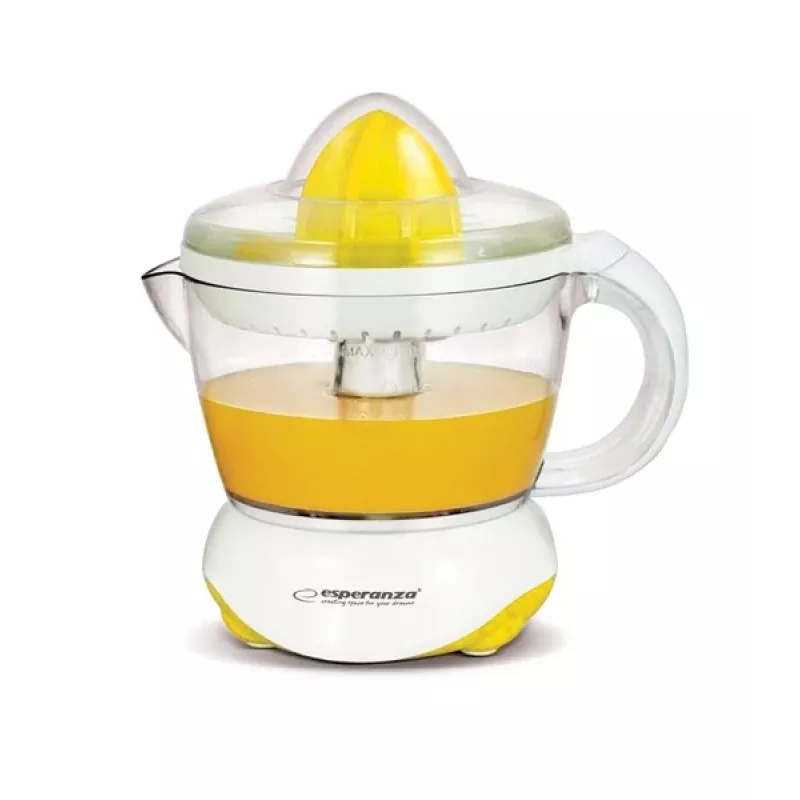 Elektrinė citrusinių spaudė ESPERANZA EKJ001Y — 0,7 l dubuo, 25 W, balta/geltona