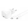 30W USB-C įkroviklis Belkin WCA008KQ1MWH-B5 PD PPS, kompaktiškas maitinimo adapteris telefonams ir planšetėms