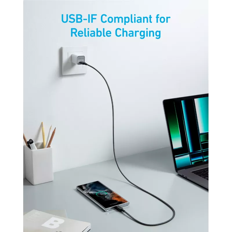 USB-C laidas Anker 322 0,9 m juodas