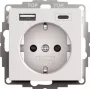 Gira SCHUKO USB maitinimo lizdas 2f System 55 model 245927, SCHUKO kištukinis lizdas su integruotu USB įkrovimu