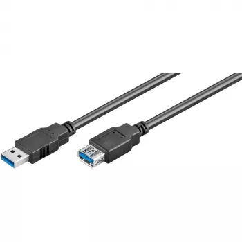 Wentronic Goobay USB 3.0 SuperSpeed ilginimo kabelis, juodas, 3 m - USB 3.0 kištukas (A tipas) > USB 3.0 lizdas (A tipas) (93999)