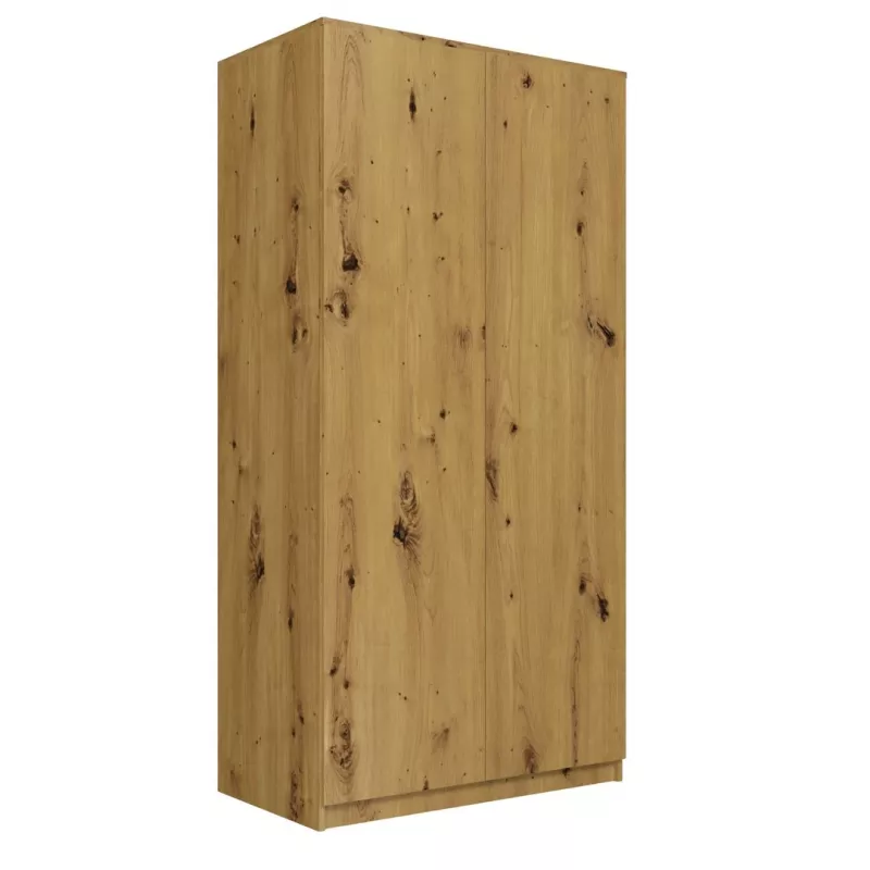 Spinta Wardrobe Top E Shop SD-90 ART KPL – ąžuolinis rėmas, 7 lentynos, 2 durys