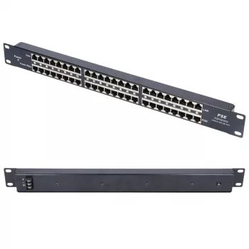 Extralink PoE Injector 24 prievadai 24x 100Mb/s RJ45, montuojamas į stelažą