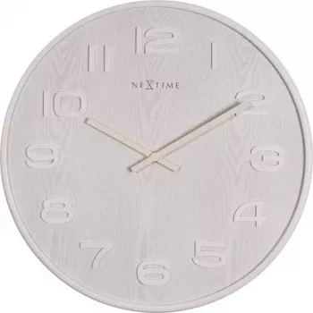 NeXtime 3096WI – Sieninis laikrodis – kvarcinis – apvalus – baltas – medinis – mediena