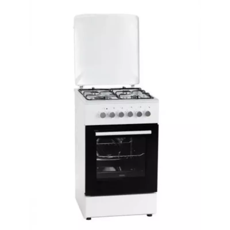 Elektrinė-dujinė viryklė MPM MPM-56-KGM-04, 4 degikliai, 56 cm, elektrinė orkaitė, juoda