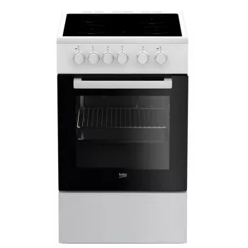 Beko FSS57000GW laisvai pastatoma viryklė su keramine kaitlente, elektrine orkaite, 60 L, A klasė, balta/juoda