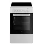 Beko FSS57000GW laisvai pastatoma viryklė su keramine kaitlente, elektrine orkaite, 60 L, A klasė, balta/juoda