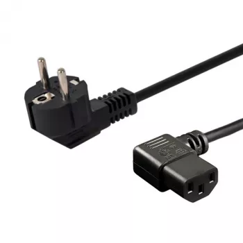 Maitinimo laidas SAVIO CL-116 — 1,8 m, juodas, lenktas C tipo kištukas į lenktą IEC C13, 3 gyslų 0,5 mm²