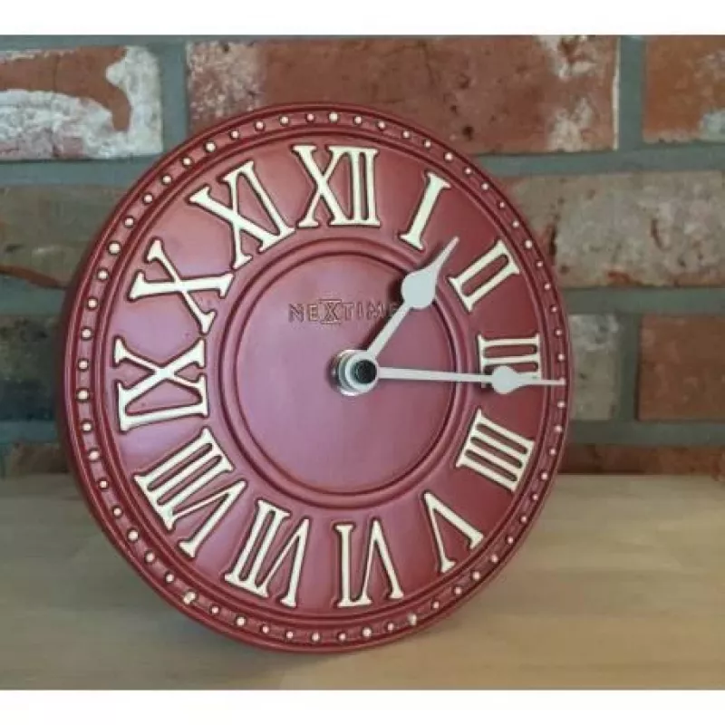 NeXtime klok 5187ro London Table sieninis laikrodis, Ø16 cm, raudonas/baltas
