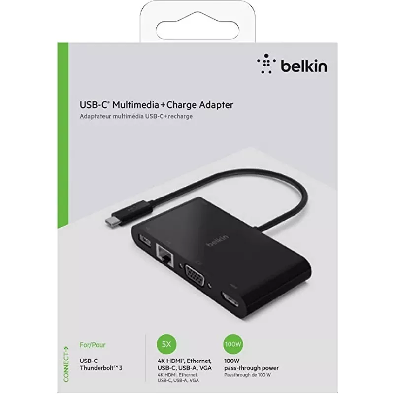 Belkin USB-C Multimedijos ir Įkrovimo Adapteris