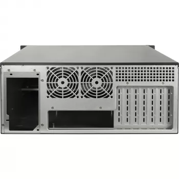 Rackmount korpusas INTER-TECH IPC 4U-4508 juodas – 4U serverio/kompiuterio korpusas, montuojamas į stelažą