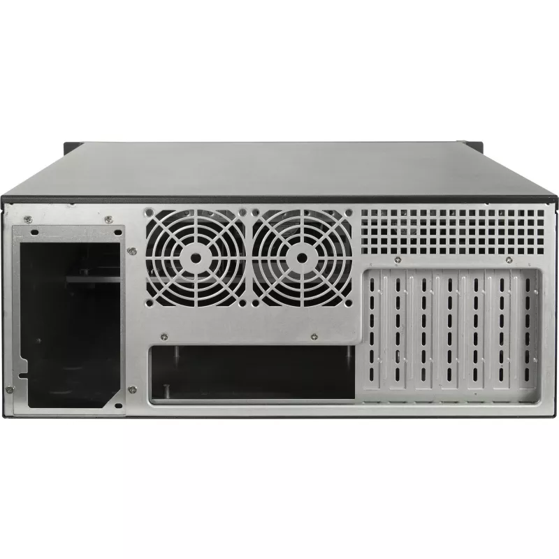 Rackmount korpusas INTER-TECH IPC 4U-4508 juodas – 4U serverio/kompiuterio korpusas, montuojamas į stelažą