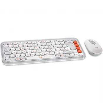 Pelių ir klaviatūrų rinkinys Logitech POP Icon Combo Bluetooth QWERTZ Šveicariškas Oranžinis Baltas