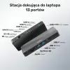 Docking stotelė UNITEK D1079A USB4 juoda 100W galios tiekimas