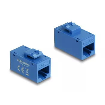 Keystone modulis DELOCK 90642 – plokščias RJ-45 lizdas, mėlynas, 16,2×30×20,5 mm