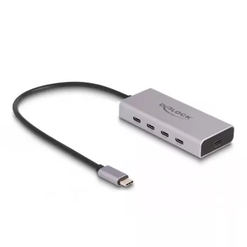 DeLOCK USB Hub 10 Gbps USB Type-C 4 prievadai PD 85W 30 cm kabelis