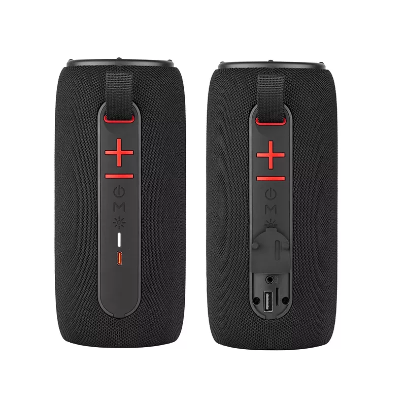 Nešiojamas stereofoninis garsiakalbis TRACER Stripe Black - 10 W RMS, Bluetooth / Laidinis, USB-A ir USB-C, MicroSD, įmontuota baterija (iki 5 h)