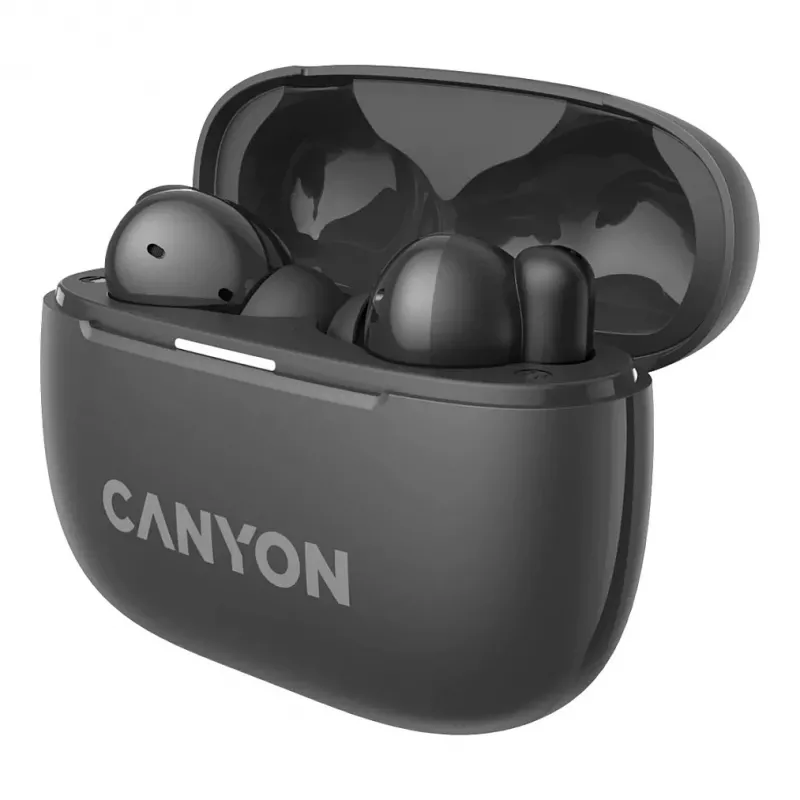 Canyon CNS-TWS10BK Ausinės ir ausų įdėklai True Wireless Stereo (TWS) Į ausį Skambučiai/Muzika/Sportas/Kasdienis naudojimas USB Type-C Bluetooth Juodos (CNS-TWS10BK)