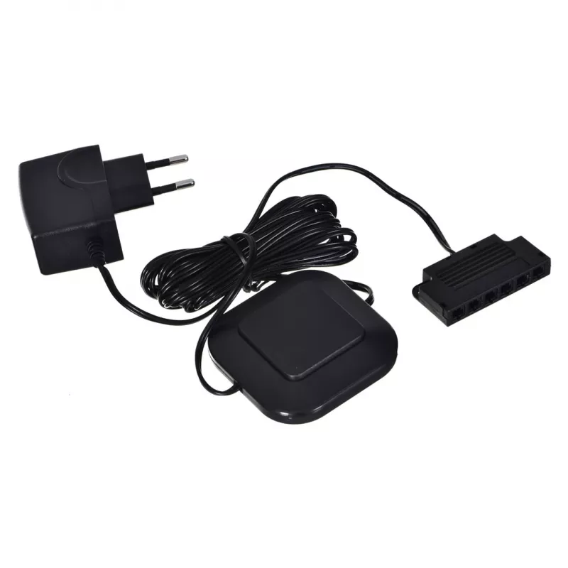 Cama meble LED šviestuvas lentynai mėlynas 3LED, juodas, montuojamas ant paviršiaus, AC maitinimas