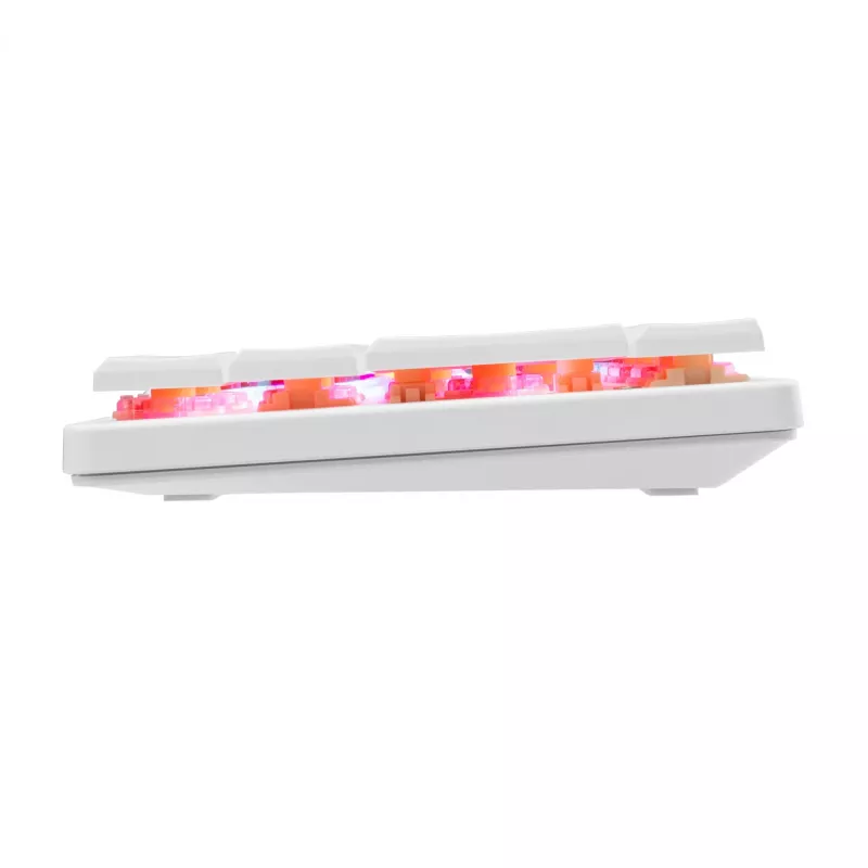 Mechaninė klaviatūra White Shark Nagamaki GK-006211 — kompaktiškas išdėstymas, Red mechaniniai jungikliai, baltas korpusas