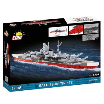 Konstruktorius Cobi Battleship Tirpitz – 593 detalės, mastelio modelis su demonstravimo stovu