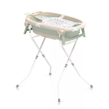 Sulankstoma kūdikio vonelė neno LUCY STAND su rėmu, stačiakampė, 1 lentynėlė, max apkrova 30 kg, balta