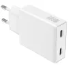 Įkroviklis PDPlug Dual 65W GaN 2xUSB-C baltas