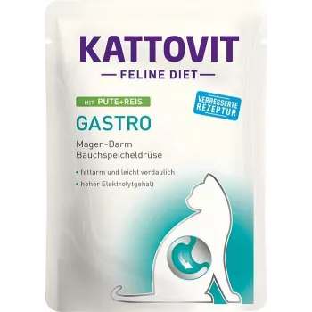 Šlapias kačių ėdalas KATTOVIT Turkija ir Ryžiai 85 g