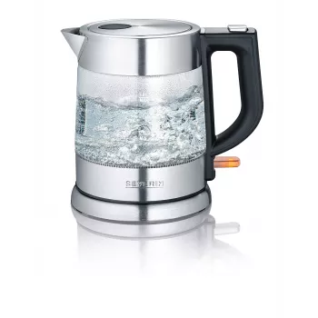 Severin WK 3468 elektrinis virdulys 1 l 2200 W Juoda, Nerūdijantis plienas, Peršviečiamas
