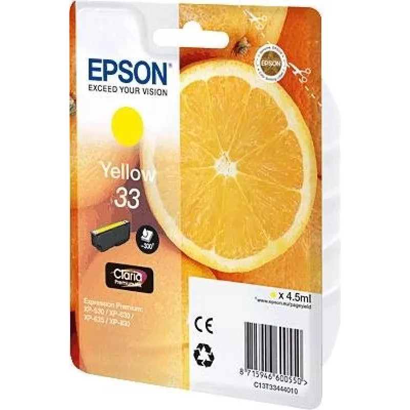 Epson Oranges C13T33444010 kasetė su rašalu 1 vnt. Originali Geltona
