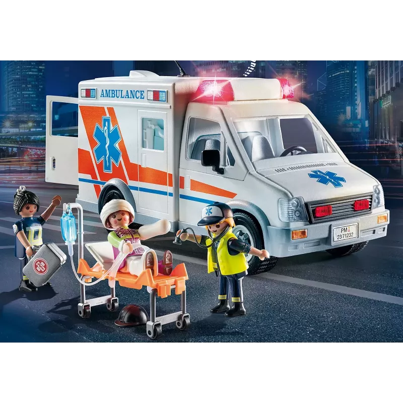 Žaislinis greitosios pagalbos automobilis PLAYMOBIL 71232 – įvairiaspalvis, nuo 4 iki 10 metų, AAA baterija