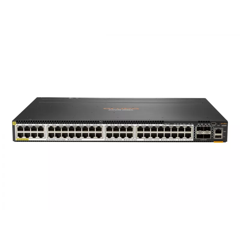 HPE Aruba 6300M jungiklis – valdomas L3, 48 kelių gigabitų PoE+ prievadai + 4 SFP56 50 Gb/s